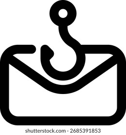 Phishing de correo electrónico, icono de esquema de seguridad de correo electrónico