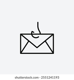 Email phishing icono de línea delgada aislado.