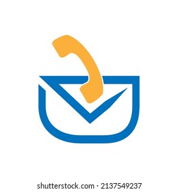 Email and phone icon vector. Flat design. Vector Illustration on white background.