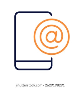 Email Phone Vector for Mobile Communication and Paperwork Access. Smartphone email interface, remote messages and notifications. Line Duo Tone Icon