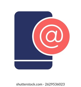 Email Phone Vector for Mobile Communication and Paperwork Access. Smartphone email interface, remote messages and notifications. solid duo tone Icon
