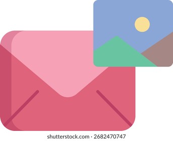 Imágenes de correo electrónico adjuntan diseño de icono plano