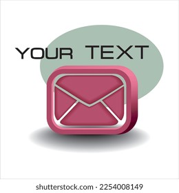 e-mail pink button on white background with text. Vector design