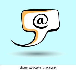 E-mail pop art speech vector icon. 