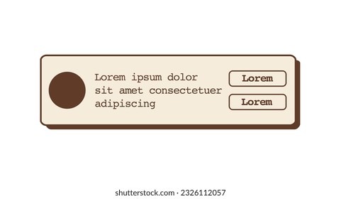 Email pop up notification banner in retro colors. Mail box computer or phone alert message. Nostalgic vintage UI. Popup interface template. Vector flat style illustration.