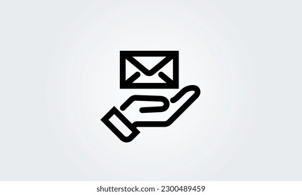 Correo electrónico, icono de la línea de mano. Servicios de correo de sobres. Mensaje de contacto enviar carta de dirección aislada de vector plano