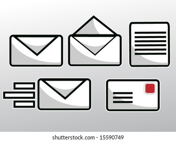 E-mail, Postal and messaging icons