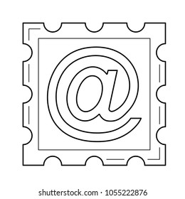 Email postcard vector line icon isolated on white background. Email postcard line icon for infographic, website or app.