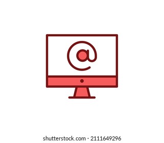 E-Mail Premium-Line-Symbol Einfaches hochwertiges Piktogramm. Moderne Kontursymbole. Schlagt Vektorgrafik auf weißem Hintergrund. 