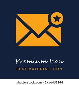Email premium material ui ux isolated vector icon in navy blue and orange colors