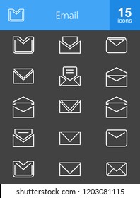 Email & Printer Line Inverted Icons