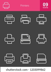 Email & Printer Line Inverted Icons