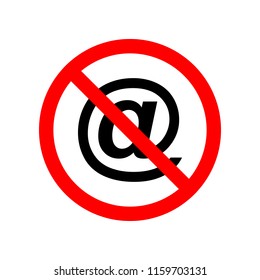 e-mail prohibited icon. Element of prohibited sign for mobile concept and web apps. Sign of e-mail prohibited icon can be used for web and mobile