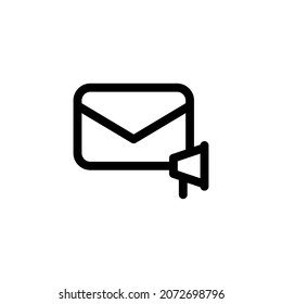 email promotion icon design vector illustration with symbol broadcast, envelope, message, megaphone, and speaker for advertising business