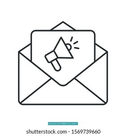 Email promotion icon vector illustration logo template for many purpose. Isolated on white background.