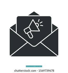 Email promotion icon vector illustration logo template for many purpose. Isolated on white background.