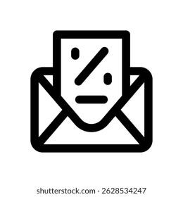 ícone da linha de promoção de email. Ícone de vetor limpo e minimalista para sites, aplicativos móveis, apresentações e logotipos. Totalmente dimensionável e personalizável para qualquer projeto.