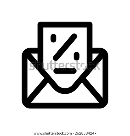 email promotion line icon. Clean and minimalist vector icon for websites, mobile apps, presentations, and logos. Fully scalable and customizable for any project.