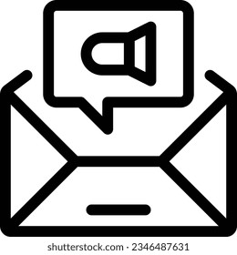 Icono de línea de promoción de correo electrónico - Icono único, vector 