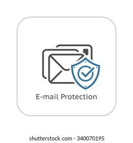 E-mail Protection Icon. Flat Design. Business Concept. Isolated Illustration.