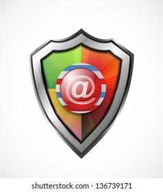 Icono / escudo de protección de correo electrónico. Icono de vector