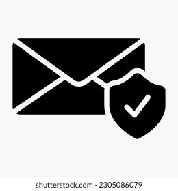 Email protection icon in solid style, use for website mobile app presentation