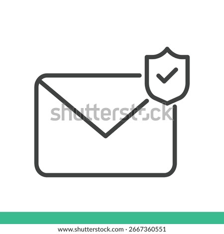 E-mail protection icon. Thin line icon vector