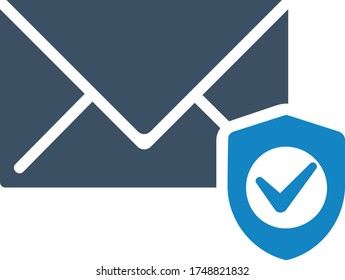 Icono de protección de correo electrónico (ilustración vectorial)