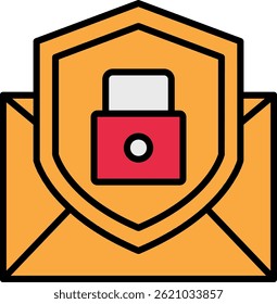 Email Protection Line Filled Vector Icon Design