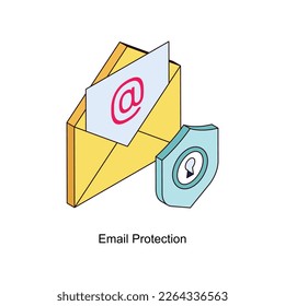 Icono de contorno de pantalla de protección de correo electrónico con relleno isométrico para sus proyectos digitales o de impresión.