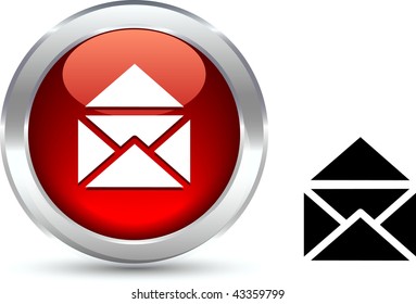  e-mail  realistic button. Vector illustration.
