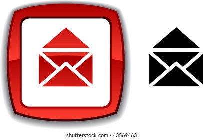 correo electrónico   botón realista. Ilustración vectorial.