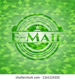 Email realistic green mosaic emblem
