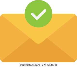 Icono de correo electrónico recibido con marca de verificación