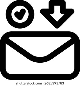 Email Recebido, Ícone Da Estrutura De Tópicos De Validação Da Caixa De Entrada