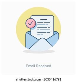 Email Received or Send Icon Concept