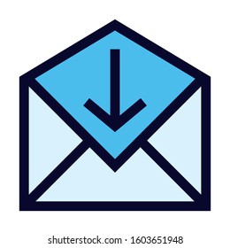 Email Received. Simple Vector Color Icon.
