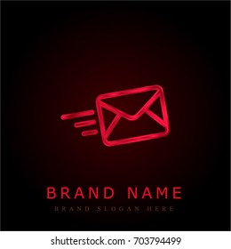 Email red chromium metallic logo