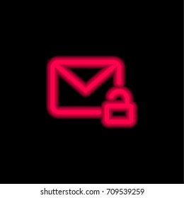 Email red glowing neon ui ux icon. Glowing sign logo vector