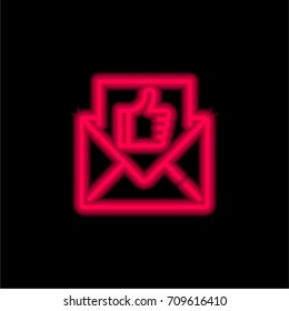 Email red glowing neon ui ux icon. Glowing sign logo vector