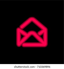 Email red glowing neon ui ux icon. Glowing sign logo vector