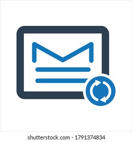 Email refresh icon. Email reload icon