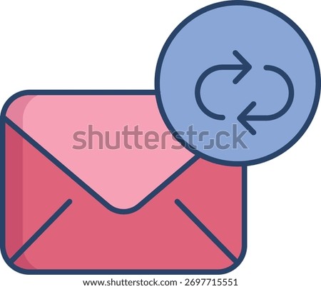 email refresh linear color icon design