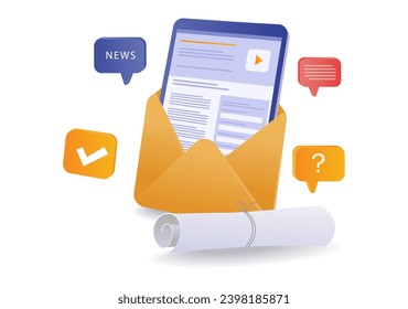 Email registration form illustration concept