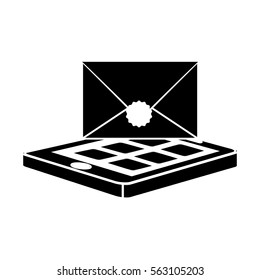 email related icons image black and white  vector illustration design 