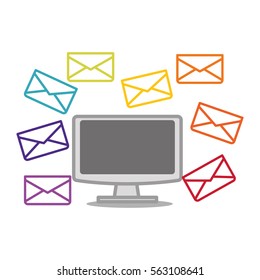 email related icons image full color  vector illustration design 