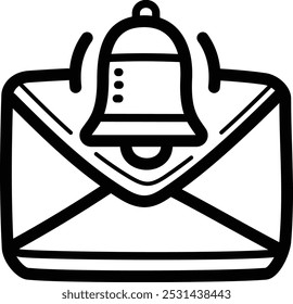 Email reminder doodle vector icon and illustration