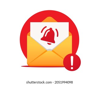 Recordatorio de correo electrónico, icono vector. Mensaje de correo electrónico.