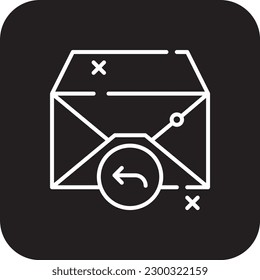 Email Replay Feedback icon with black filled line style. message, post, newsletter, envelope, response, answer, send. Vector illustration