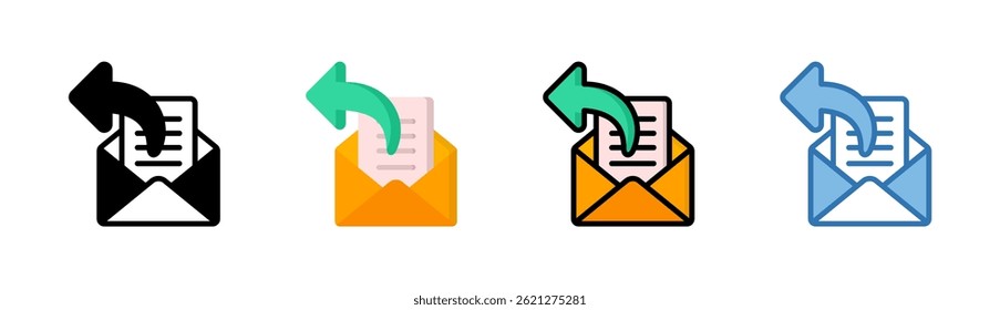 Elemento de icono de respuesta de correo electrónico para diseño